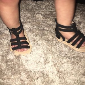 Infant gladiator sandals, flats crib shoes sz 3-6